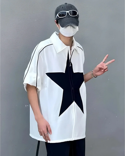 White retro star 2T-Shirt Ceket