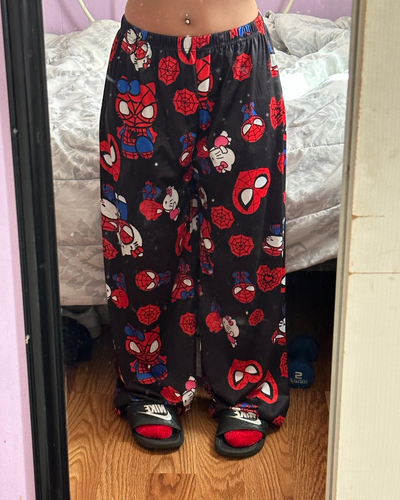 Spider man and hello kitty pants