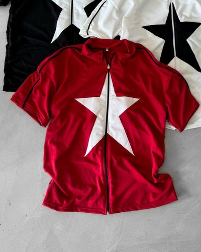 Red retro star 2t-shirt jacket 