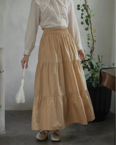 Maxi skirt dark beige 